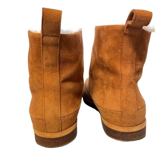 Jenni Kayne Suede Moc Shearling Lined Slip On Ankle Snow Boots Brown Size 36 - Picture 4 of 8